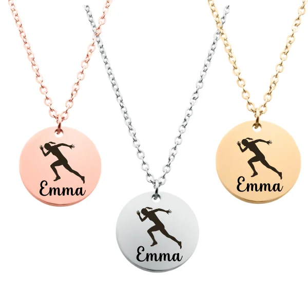 Silver Name Necklace-Small Hoop Earrings for Women-Engraved Running Necklace