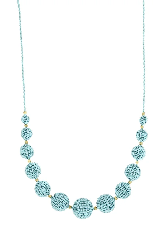 Blue Sapphire Necklace-Simple Pearl Earrings-<br>The Uptown Girl <br> Turquoise