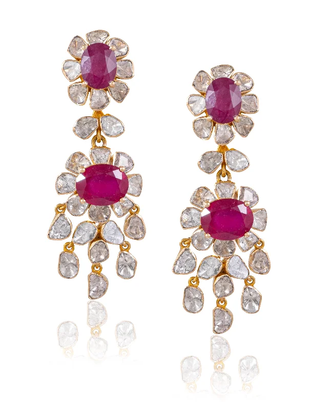 Fashionable Drop Earrings-Fashionable Drop Earrings-Aashika Polki Long Earrings