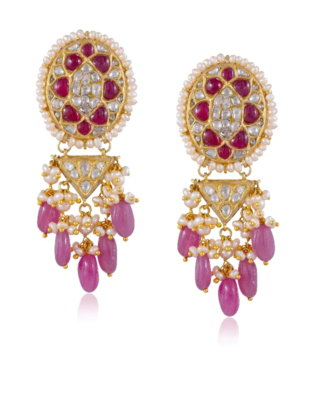 Statement Earrings for Evening-Statement Earrings for Evening-Shivani Polki Long Earrings