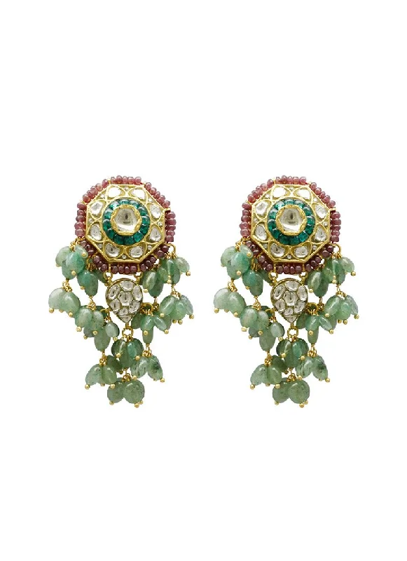 Sweet Earrings for Kids-Sweet Earrings for Kids-Malishka Polki Long Earrings