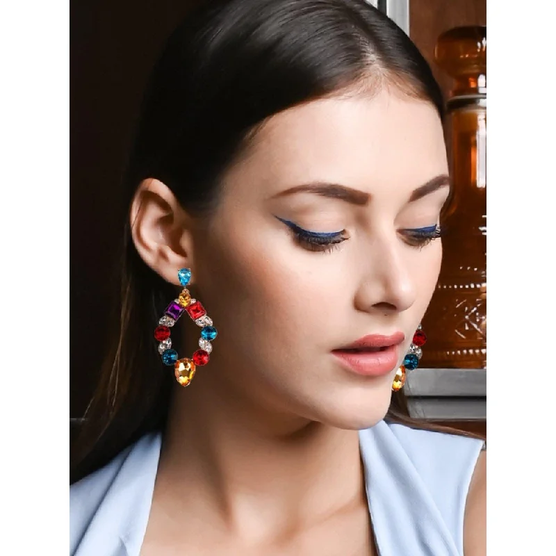 Trendy Drop Earrings-Trendy Drop Earrings-Odette Women Multicolour Metal Earrings