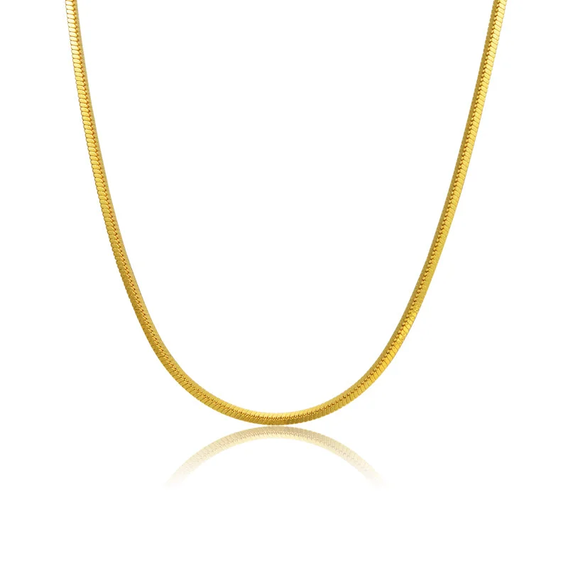 Women’s Engagement Necklace-Spiral Earrings-Tattoo - Gold Vermeil Square Snake Chain Necklace