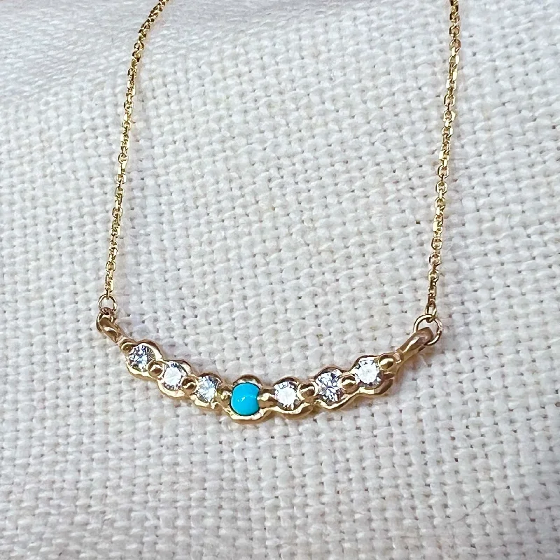 Fashion Necklace for Party-Cute Stud Earrings for Kids-Skye Turquoise and Diamond Necklace