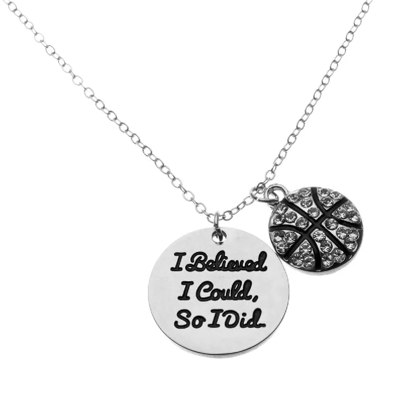 Custom Letter Necklace-Funky Earrings-Basketball Necklaces with Inspirational Charms