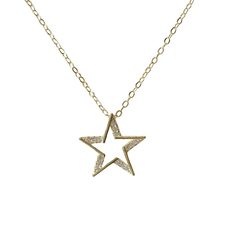 Lightweight Necklace for Women-Casual Drop Earrings-Sparkle Outline Star Necklace